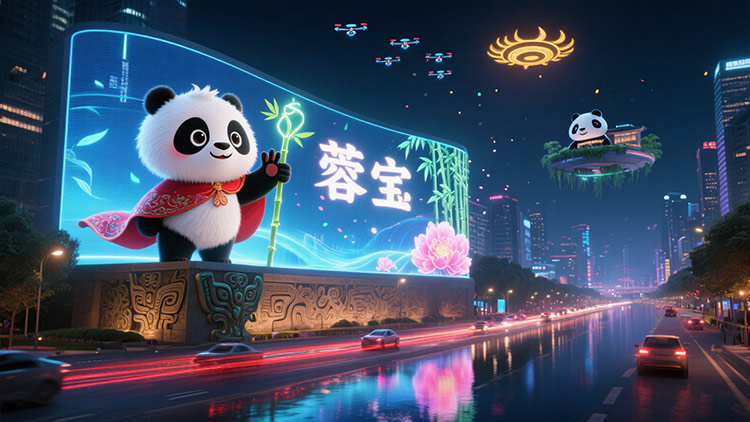 成都LED顯示屏與城市IP打造：從“蓉寶”到“熊貓基地”的視覺敘事